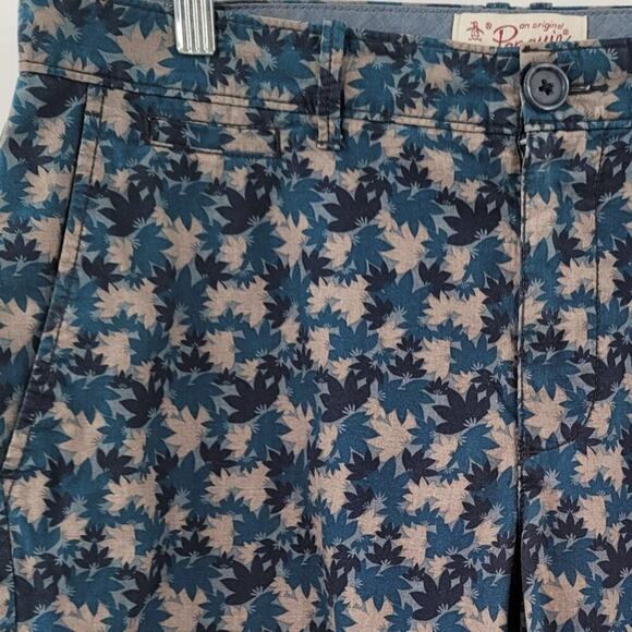Original Penguin Men's Casual Shorts Size 32 Leaf pattern - Picture 6 of 6